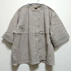 kazumi x Samansa Mos2 SM2レースブラウス ベージュ 刺繍 - メルカリ