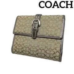 【COACH】コーチ　シグネチャー　 二つ折り 財布 レザー キャンバス