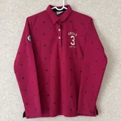 adidas ドット柄長袖ポロシャツM