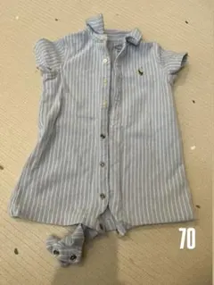 Ralph Lauren 青白ストライプロンパース