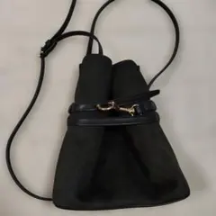H&M　ショルダーバッグ　スエード　ダークブラウン　巾着ショルダーのサムネイル