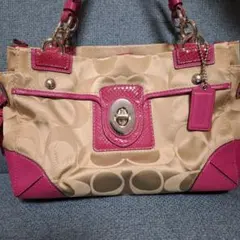 Coach ハンドバッグ ベージュ ピンク