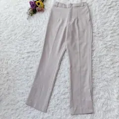 【ローリーズファーム】ストレートパンツ　センタープレス　ウエストゴム　スリット
