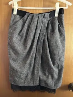 H&M グレー タイトスカート レース付き