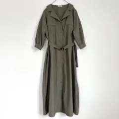 Honeys ベルト付き シャツワンピース カーキ トレンチ　オーバーサイズ