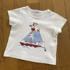familiar ボートプリント Tシャツ 80