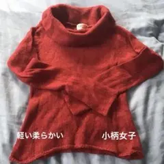 EDWIN 赤 タートルネック ニット【小柄女性】