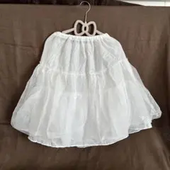 【キャサリンコテージ】着用一階　白 フリル パニエ サイズ46