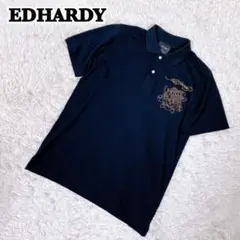 【希少】エドハーディー EDHARDY 半袖ポロシャツ バックプリント ドクロのサムネイル