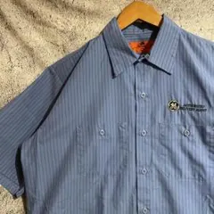 RED KAP レッドキャップ ストライプ 半袖ワークシャツ ブルーのサムネイル