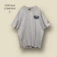 a209　【PORTandCOMPANY】Tシャツ　グレー　L　ヴィンテージカーのサムネイル