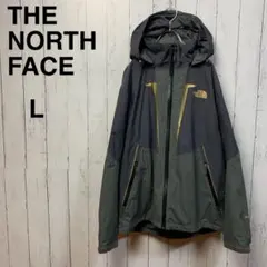 ノースフェイス マウンテンパーカー ソフトシェル メンズ L 灰 金ロゴ 防水