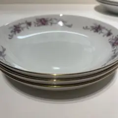 ボーンチャイナ 花柄 陶磁器 中深皿 約20cm 3枚セット