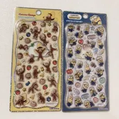 新品　ミニオン　おさるのジョージ　ボンボンドロップシール　プチドロップステッカー