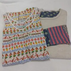 ●中古品●rough●ラフ●2点セット●ロンＴ●タンクトップ●南の島●切り替え●