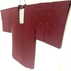 5k472 道行コート　袷　紫　白　柄物　和装　着物