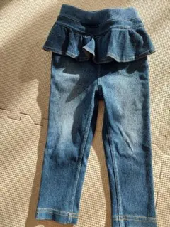 プティマイン　フリル　デニムパンツ 80