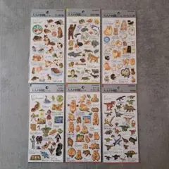 大人の図鑑シール 動物 モルモット 危険生物 ポメラニアン 恐竜 ワラビー