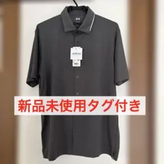 【ユニクロ】エアリズムコットンフルオープンポロシャツ 半袖 Lサイズ グレー