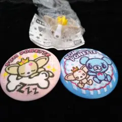 ナルミヤキャラクターズ刺繍缶バッジビスケット　ぷくっとリング　クー