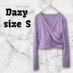 【M-087】 Dazy カシュクールカットソー 微起毛 ショート丈 Sサイズ