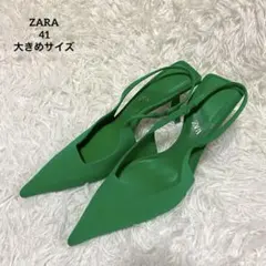 ZARA ミュール　ハイヒール　グリーン　41