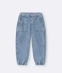 GU 男女兼用デニムワイドワークジョガーパンツ