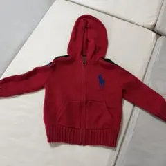 ポロ・ラルフ・ローレンフード付きパーカー赤90サイズ男の子ベビー