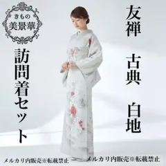 未着用 正絹 単衣訪問着フルセット 紫水晶色 御所解風 夏袋帯付 淡色