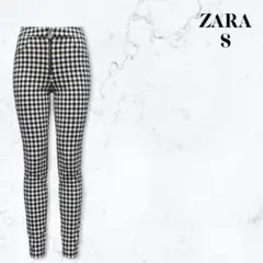 ZARA チェック柄 スリムフィットパンツ S
