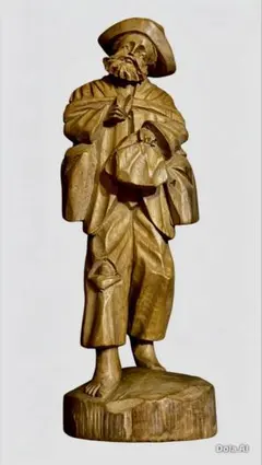 木彫り 漁師 置物 彫刻 オブジェ - メルカリ