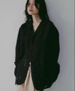 【anuke】Cutwork Opencollar Shirts ブラック