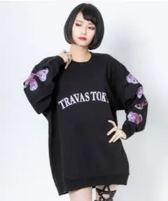 トラバス トーキョー Arm bear Pullover/袖プリントトレーナーのサムネイル