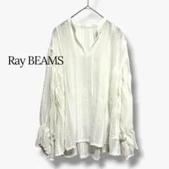 BEAMS レイビームス ブラウス シャツ スキッパー 刺繍 レース ホワイトのサムネイル