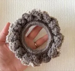 ぽこぽこフリルの大人シュシュ☆ゴム交換可☆