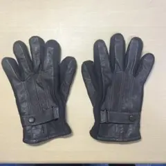ダークブラウン レザー手袋 ストラップ付き