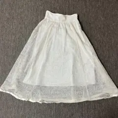 レッセパッセ LAISSEPASSE レーススカート 白 Ｓサイズ　36