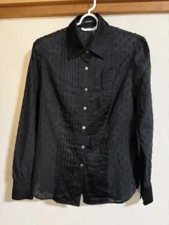 Aquascutum 長袖シャツ ブラック ドット柄 9のサムネイル
