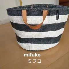 mifuko　ミフコ　バスケット　Ｍ グレー＆ホワイト