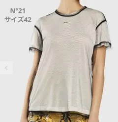 美品 ヌメロヴェントゥーノ n°21 レース半袖Tシャツ    レディース XS N°21（ヌメロヴェントゥーノ） Tシャツ F053 6328 レディース 半袖