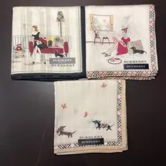 バーバリー ハンカチ 女の子 犬 新品 3枚　まとめ売り