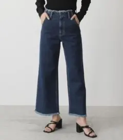 AZUL BY MOUSSY　フリンジデニムワイドパンツ　M