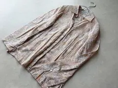 レリアン　オレンジペイズリー柄　シャツ　ブラウス　９号のサムネイル