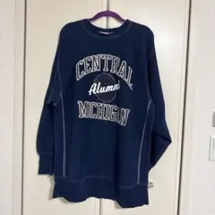 90s Michigan リバースウィーブ　usa製　刺繍タグ　三段　後染め