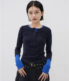 うめさん専用【Enewd nina】ハーフボタン バイカラー トップス