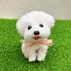 モールドール　トイプードル　白色　犬　モール人形　ぬいぐるみ子犬　モールアート