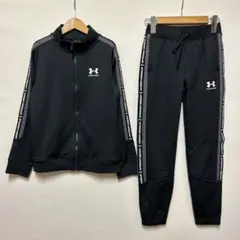 140cm アンダーアーマー ジュニアジャージ上下 ブラック