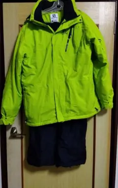 Salomon スキーウェア L 蛍光グリーン/黒