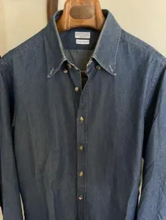 【定価12万】ブルネロクチネリ　インディゴデニムボタンダウンダンガリーシャツ