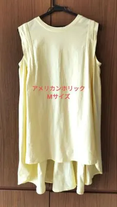 ノースリーブ黄色トップス Mサイズ AMERICANHOLIC